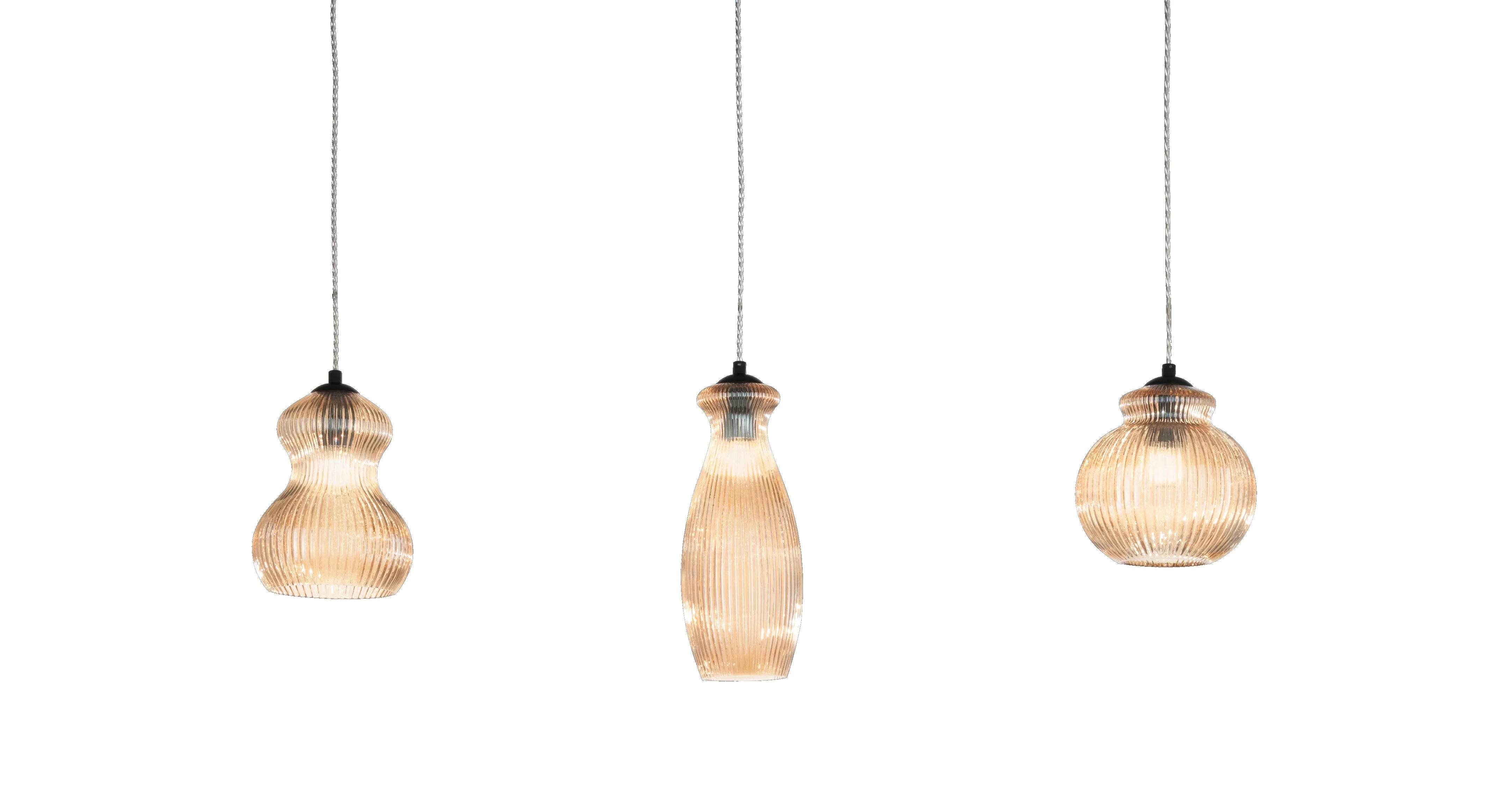 Lampada a sospensione Ramo, vetri ambra - Lumiavera