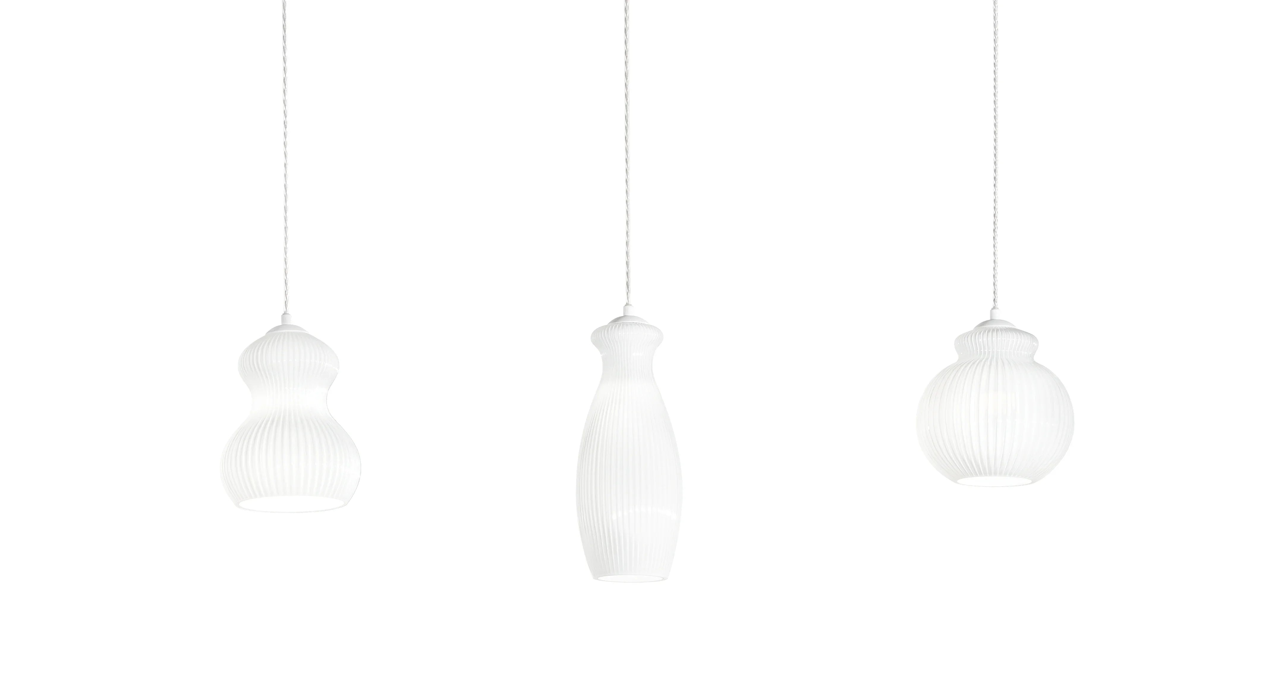 Lampada a sospensione Ramo, vetri bianchi - Lumiavera