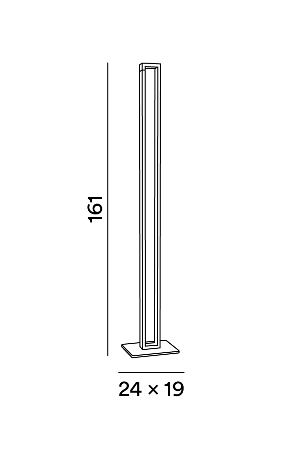 Lampada da terra Kara, schema dimensioni - Lumiavera