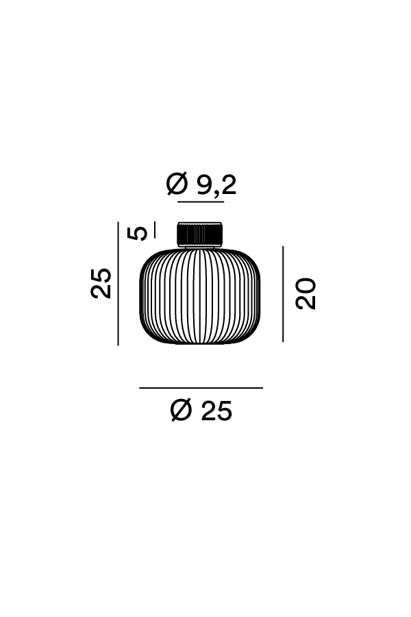 Plafoniera Lucente, schema dimensioni - Lumiavera
