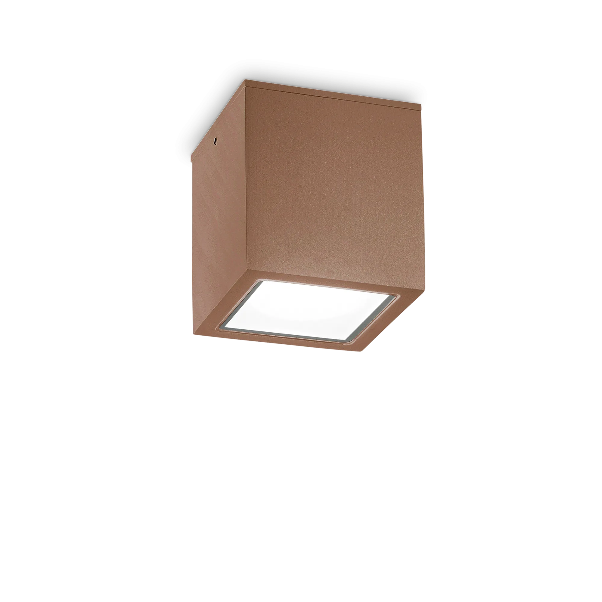 Plafoniera da esterno Rivuno Square misura grande, colore caffè - Lumiavera