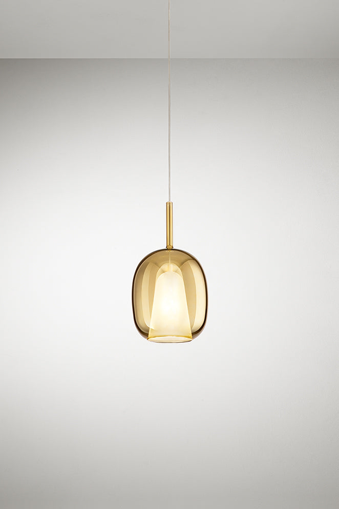 Lampada a sospensione Sabbia colore oro, vista 3 - Lumiavera