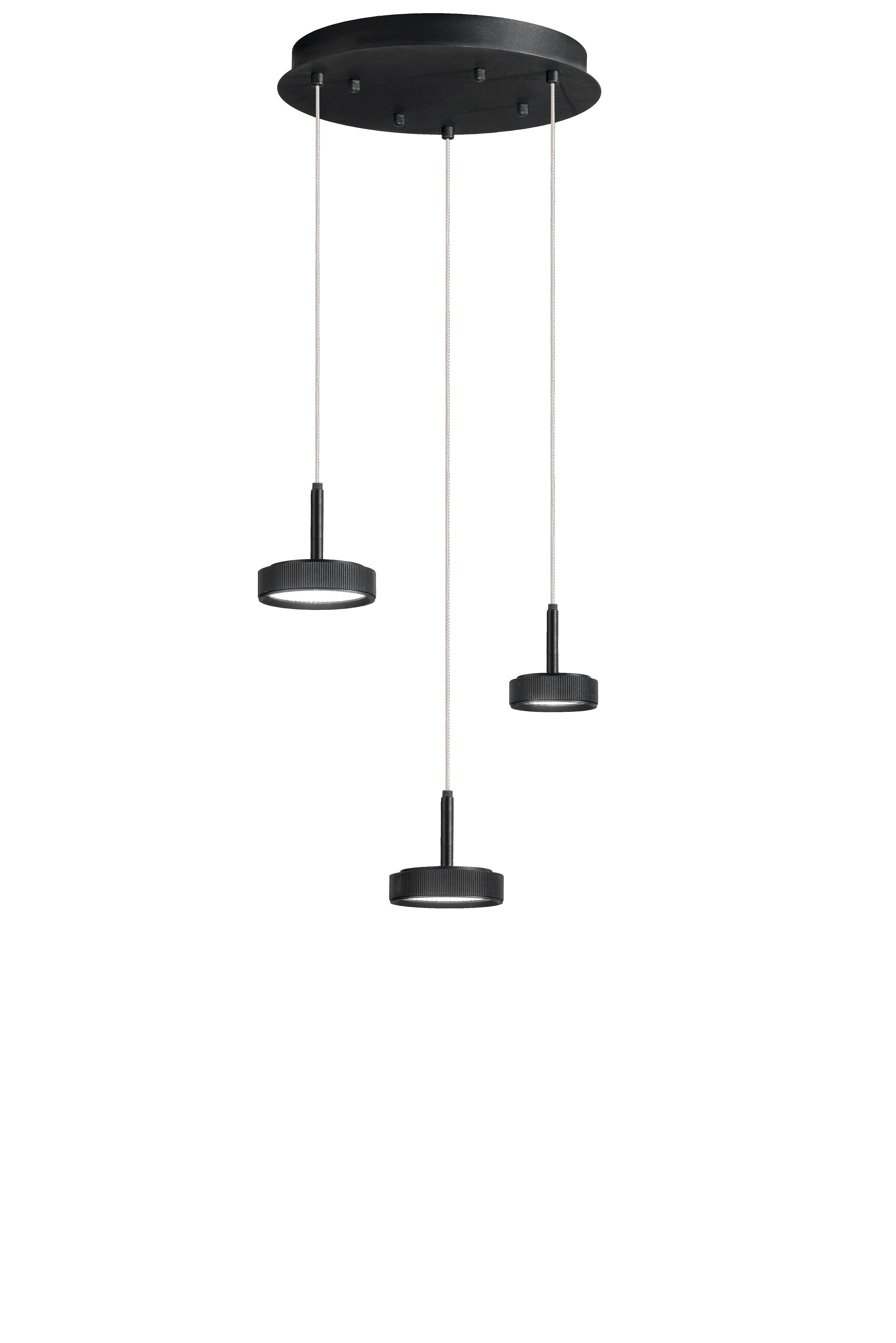 Lampada a sospensione Mareva a 3 luci, colore nero - Lumiavera