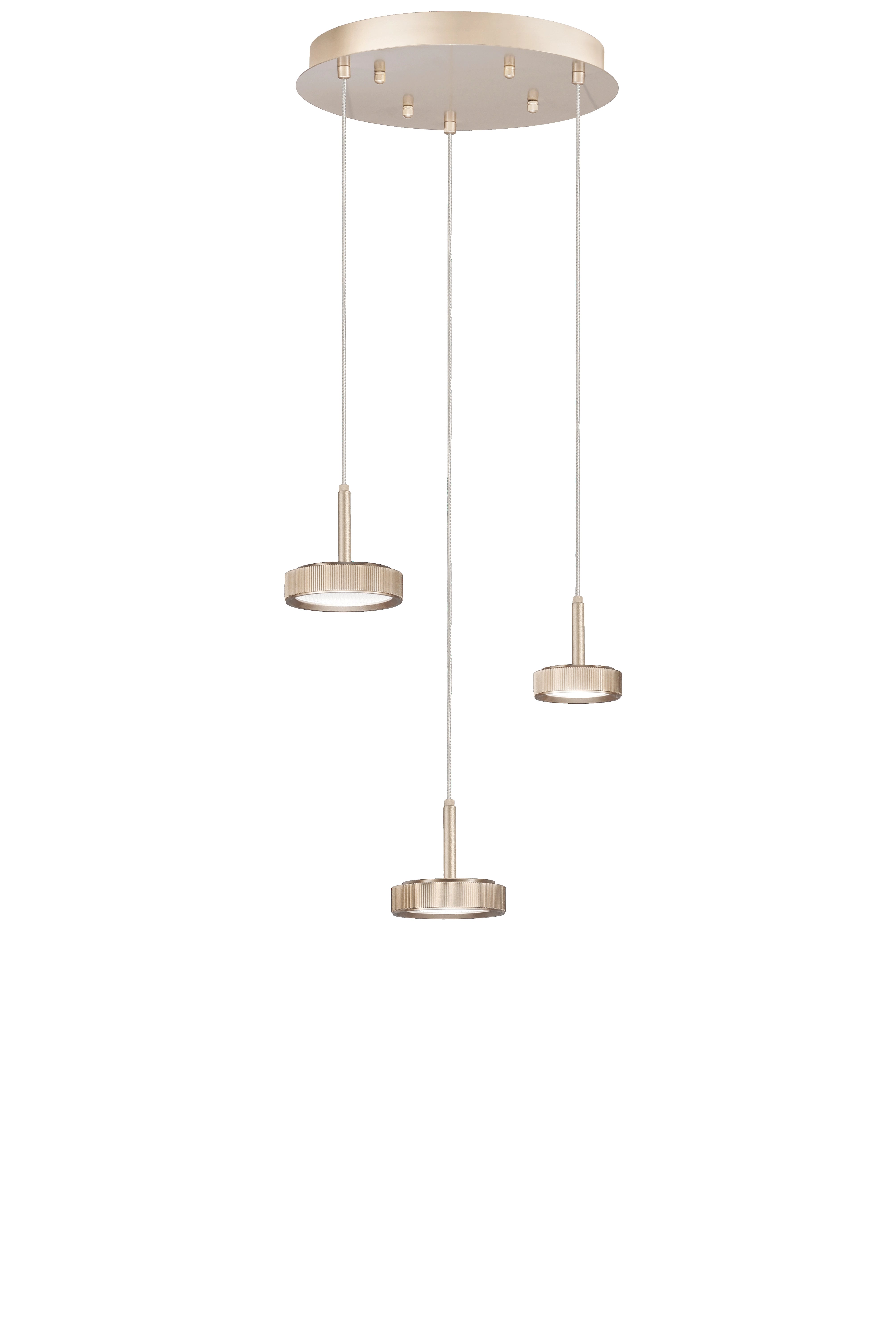 Lampada a sospensione Mareva a 3 luci, colore oro - Lumiavera