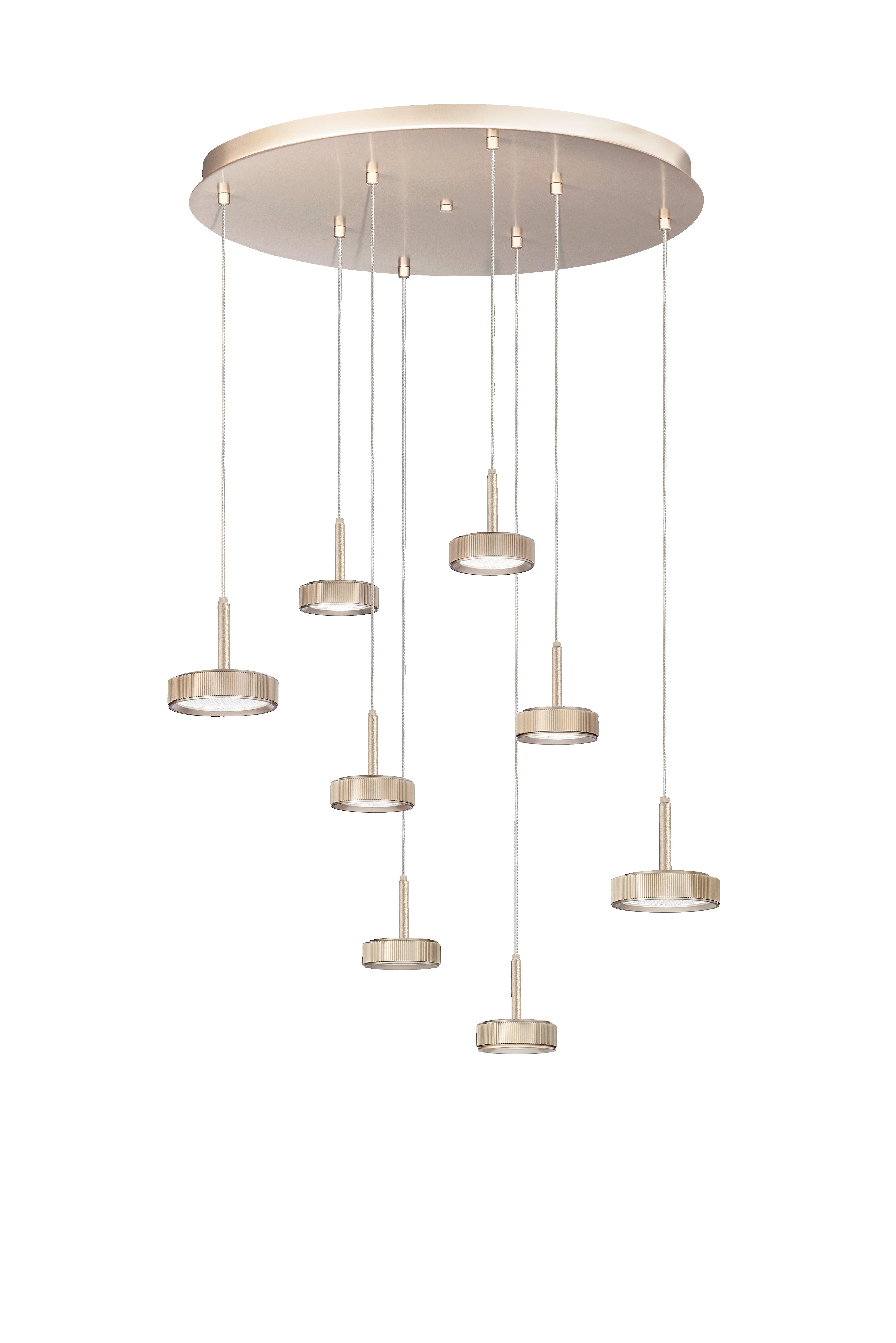 Lampada a sospensione Mareva a 8 luci, colore oro - Lumiavera