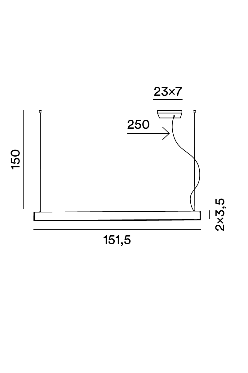 Lampada a sospensione Felicita, schema dimensioni - Lumiavera
