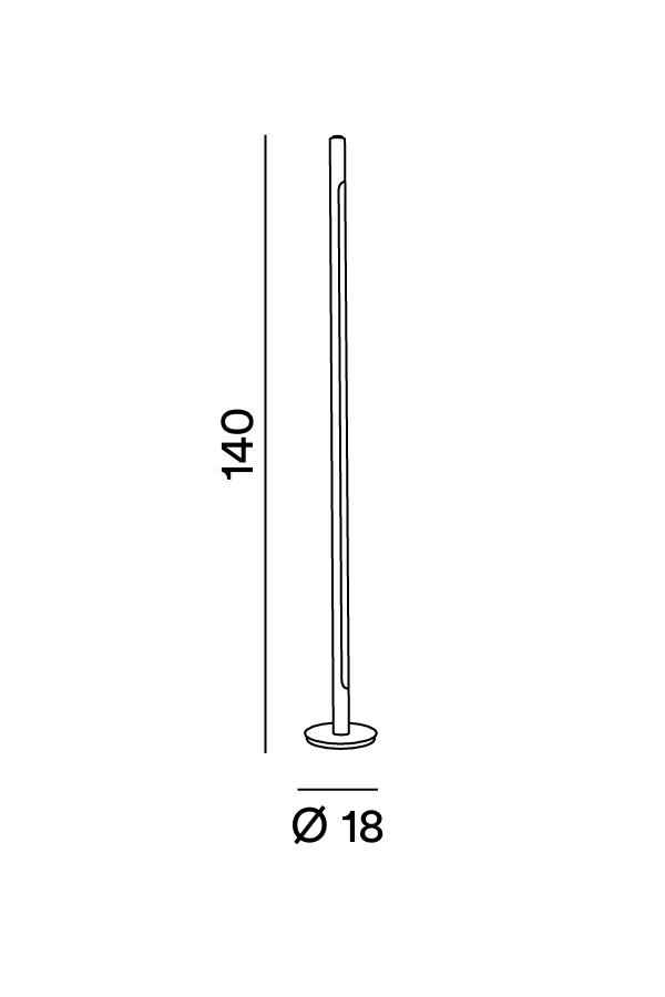 Lampada da terra Isla, schema dimensioni - Lumiavera