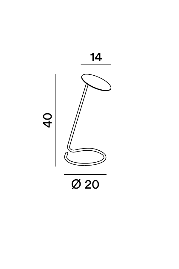 Lampada da tavolo Nessa, schema dimensioni - Lumiavera