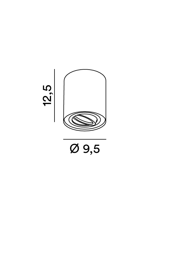 Plafoniera Ron, schema dimensioni - Lumiavera