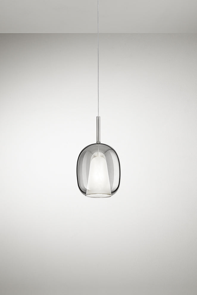 Lampada a sospensione Sabbia colore fumé, vista 3 - Lumiavera