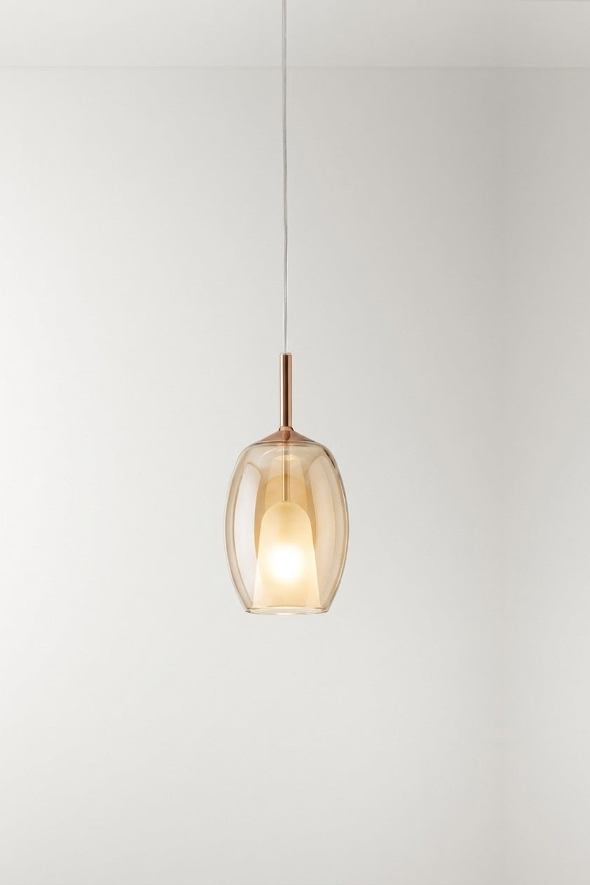 Lampada a sospensione Sabbia colore ambra, vista 4 - Lumiavera