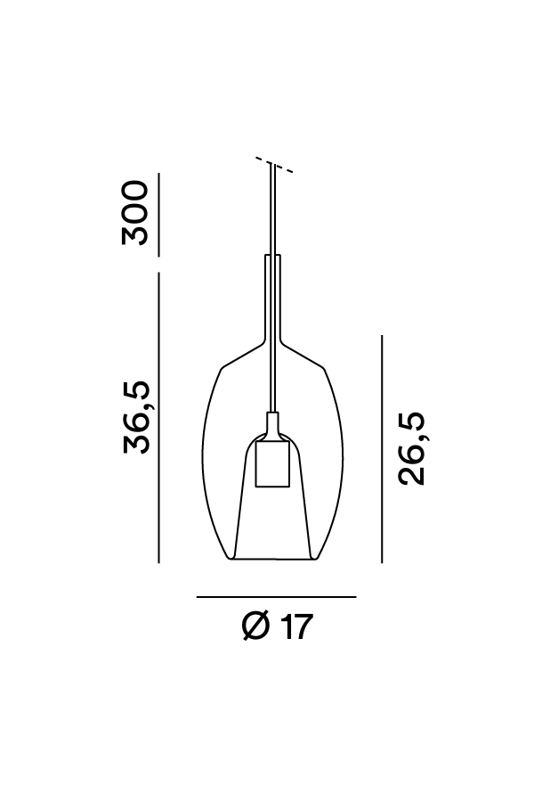 Lampada a sospensione Sabbia, schema dimensioni, vista 4 - Lumiavera
